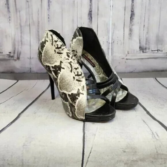 Dollhouse Animal Print Open Toe Heels - Picture 4 of 7